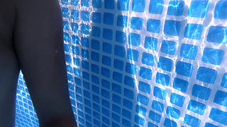 Pregnant Sex in the Pool Outside