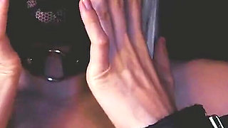 Sweet Blonde in Leather Handcuffs Makes You Cum Slowly and Gently