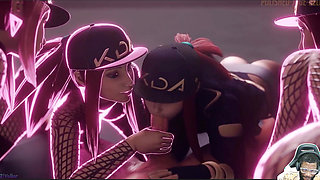D.va Sucks Cock and Gets a Facial, Psylocke Teases Her Fat Ass Tits, Akali Makes You Cum