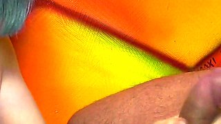 Wild Teen with Blue Hair Knows How to Make a Dick Cum Hard