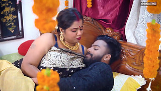 Biggest Indian Boobs Horny Bhabhi Fucked by all Boys at her wedding Night ( Hindi Audio )