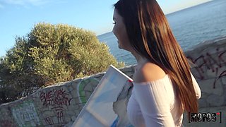 Supporting The Arts - Jordi El Nino Polla Nails Busty Brunette Outdoors in Public POV Reality Sex