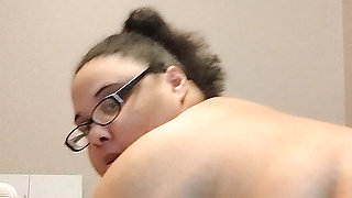 BBW slut shows off ass and plays with pussy