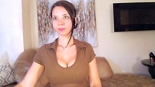 First time amateur brunette solo with dildo