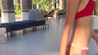 Small Filipina Gets Pumped In Paradise Beach Hotel