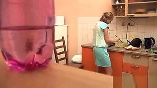 Sexy Cutie Masturbates In The Kitchen