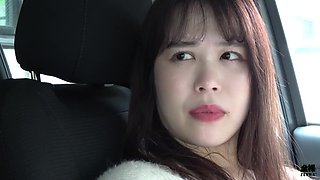Chubby asian teen takes her uniform off to ride him in reverse POV
