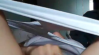 Female solo clit finger rub