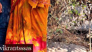 Desi Bhabhi Was Roaming in the Jungle, Suddenly a Boy Caught Her and Left Her, Desi Bhabhi Outdoor Sex