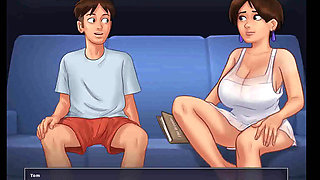 Summertime saga: horny MILF got caught masturbating on the sofa ep 152