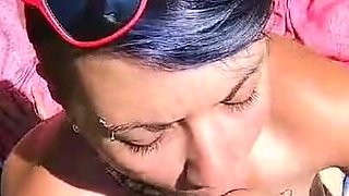 Another surprise blowjob in the forest