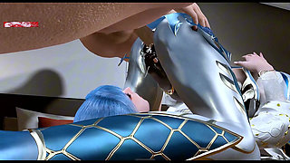 Threesome Megabyte Goddess with Bigtits - 3D Animation Hentai