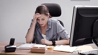 Busty Secretary Bella Round Fucks Married Boss in Office - Cheating Affair