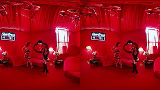 Shemale fucks girl in VR breathtaking adult clip