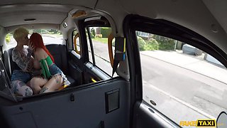 Pixi Peach Bangs Filthy in a Wild Taxi Threesome
