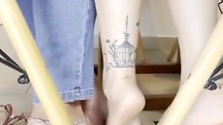 Goddess Kiffa and Lananoccioli Teacher and Student Sexy Footsie with Flip Flops Ep 1