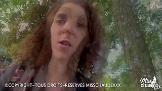 French Amateur Misschaudexxx Outdoor Masturbation with Big Natural Tits and Dildo Orgasm
