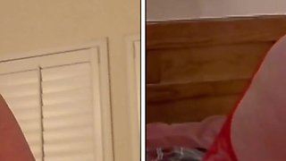GILF Carmen’s Granny in Red Two Position Fuck & Orgasms