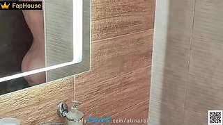 Stepson Spies On Hot Stepmom Alina Rai Shower Fuck With Dildo