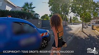 French Amateur Brunette Gets Hardcore Outdoor Doggystyle Fuck with Big Natural Tits and Facial