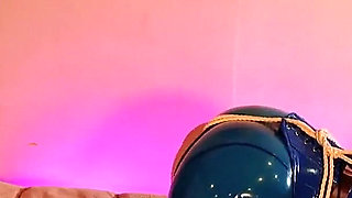 58 Min!!! Latex Bondage Lesbian Video! Sexy Blonde Pin up MILF Arya in Rubber Catsuit, Backstages
