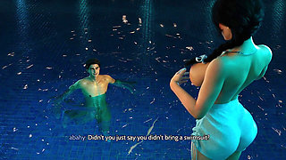 Seductive Swimmer Sucking Cock in the Swimming Pool
