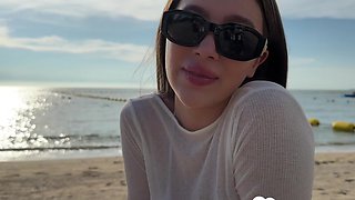 Beach Brunette Babe Gets Her Pussy Pounded in My Hotel Suite
