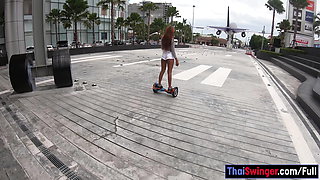 Hoverboard play with big ass Asian girlfriend and hot sex at home