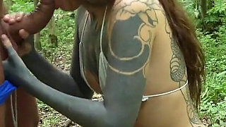 Almost Busted! Blowjob with Facial in the Forest!