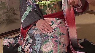 Sexy Japanese Girl Masturbates with Passion in Front of a Guy