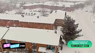 Kinky studs surprise their stepsisters with their cocks