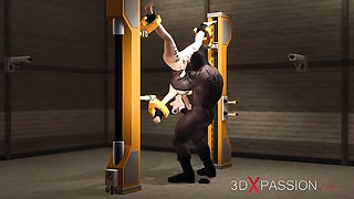 Tempting baby girl at BDSM sex