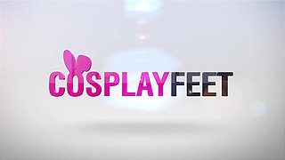 Amazing Cheerleader Thena in Sheer Skin Tone Pantyhose