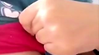 Horny busty indian milf strips nude to show round tits