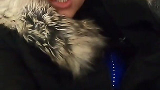 Milfycalla - a Lot of Cum on My Old Black Fur Downjacket