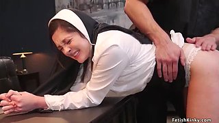 Priest Dominates Young Nun and Stepmom in Kinky Threesome