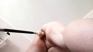 horny neighbor has fun with a sex machine