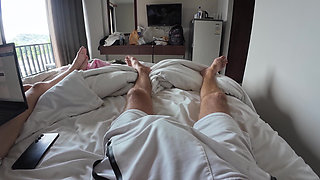 I Start Playing with My Dick, She Can't Resist, Grabs It and Starts Sucking!