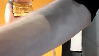 Blonde tight pussy babe solo toy fun in glamour masturbation