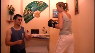 Beating her slave and enjoying it