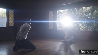 Brunette slut gets a BBC deep inside and moans with pleasure