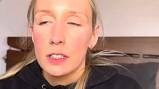 Blonde in stockings foot fetish and pussy pounding