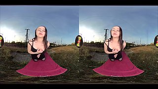 Bella - She Jerks For You At The Railway Embankment...