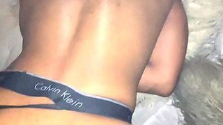 Busty ebony gets big black cock in mouth and hardcore fucked