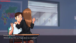 Gorgeous Busty Slut Fills Her Pussy with Big Dildo - Summertime Saga 3D Animated Porn Game