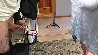 Stepmom Pays Russian Courier With Blowjob and Doggy Style Sex