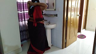 Tamil Hot Aunty Stand in Front of Mirror & Hair Combined Then a Guy Fucks Her on Valentine's Day - 2023 Happy Valentine