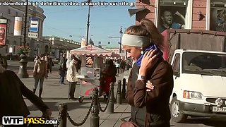 Real public sex with a stunning brunette