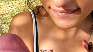 Was Nice Day Swallow His Cum Close up Blowjob