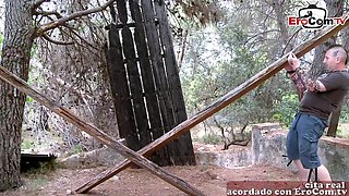 spanish latina teen get anal fuck in forest